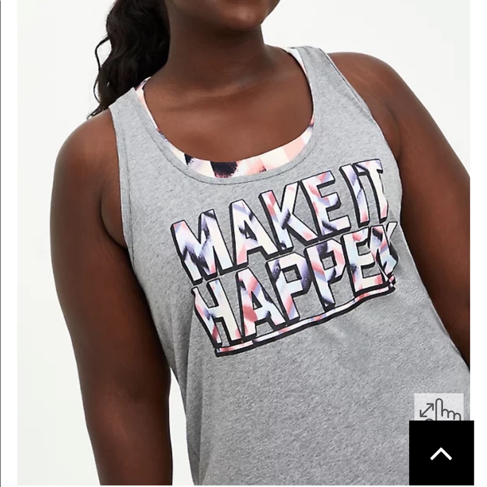 Torrid HEATHER GREY MAKE IT HAPPEN WICKING ACTIVE TANK